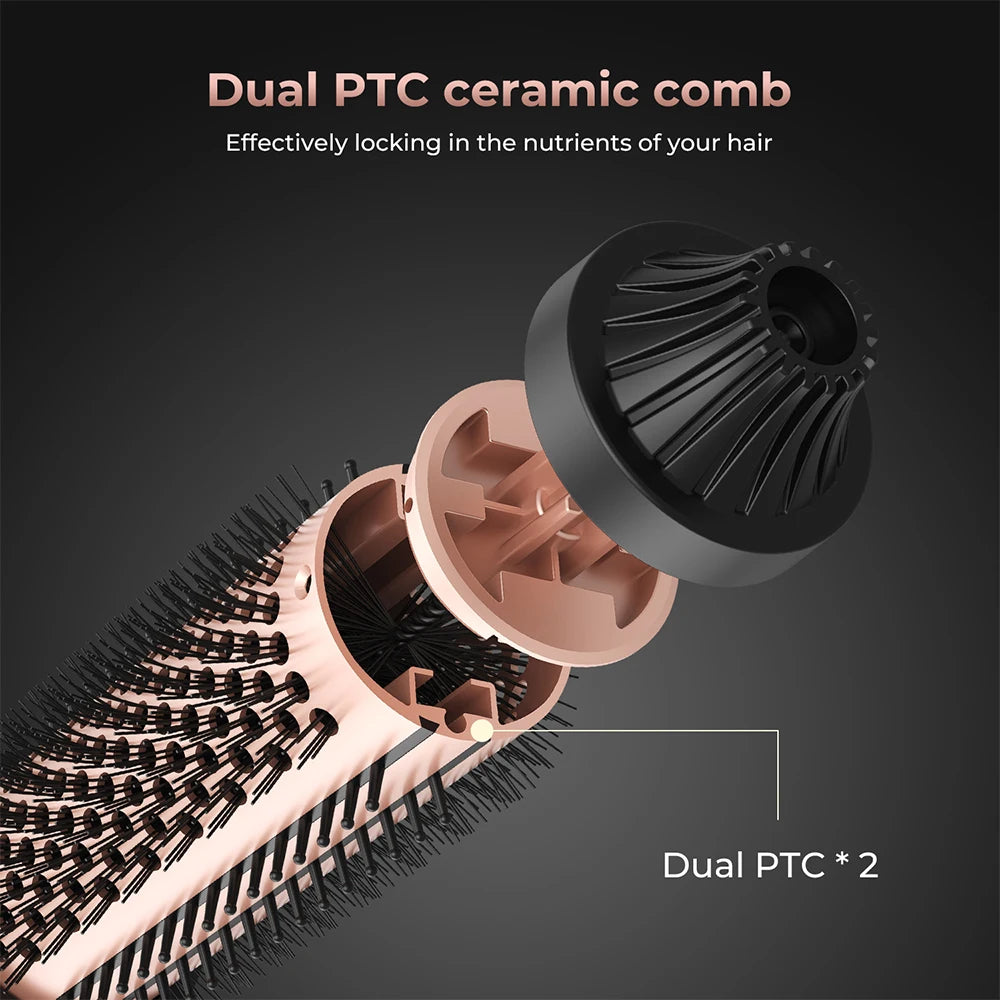 38Mm Heated Hot Hair Brush to Create Natural Curls Hot round Brush 10 Temps Curling Iron Brush for Smoother Thermal Brush
