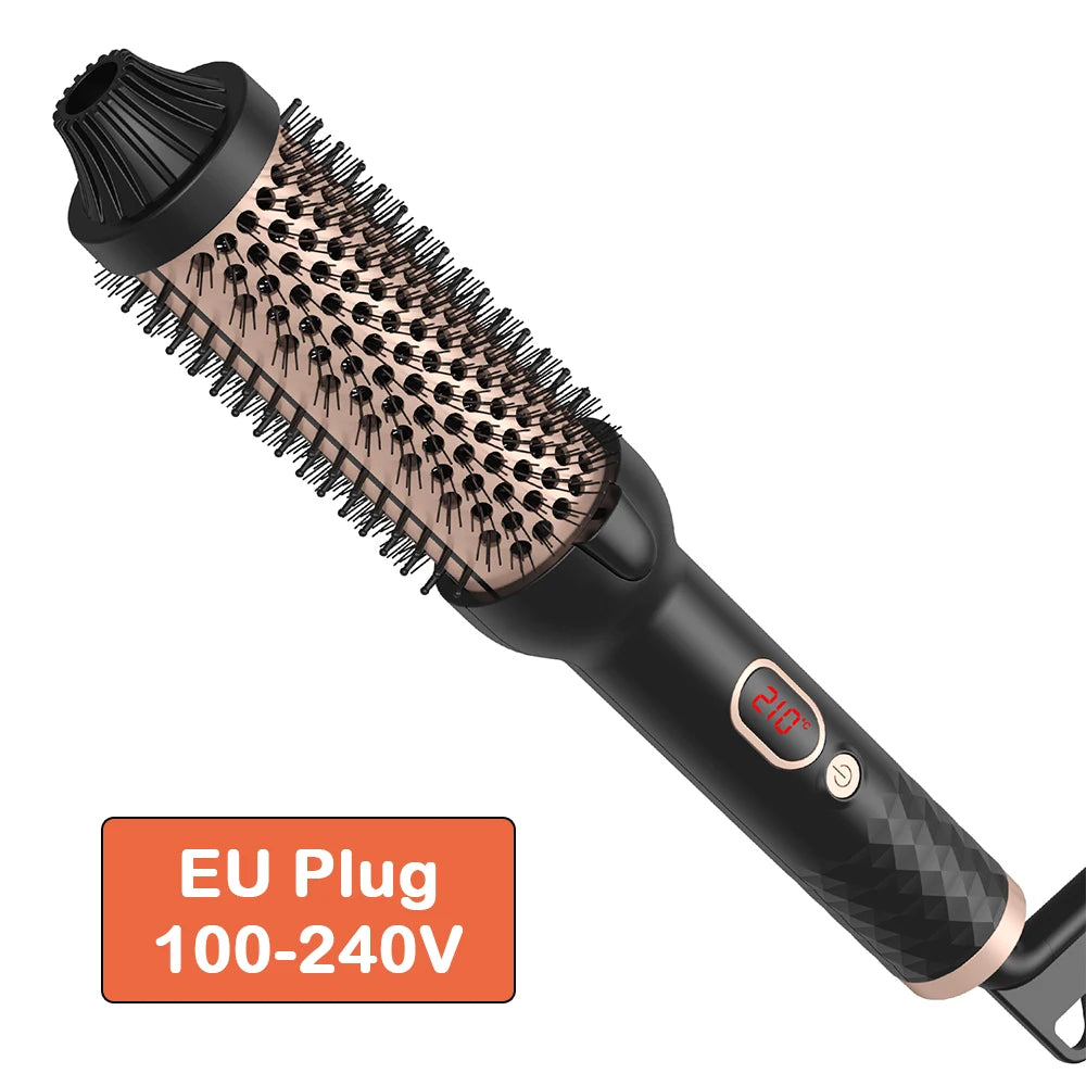 38Mm Heated Hot Hair Brush to Create Natural Curls Hot round Brush 10 Temps Curling Iron Brush for Smoother Thermal Brush