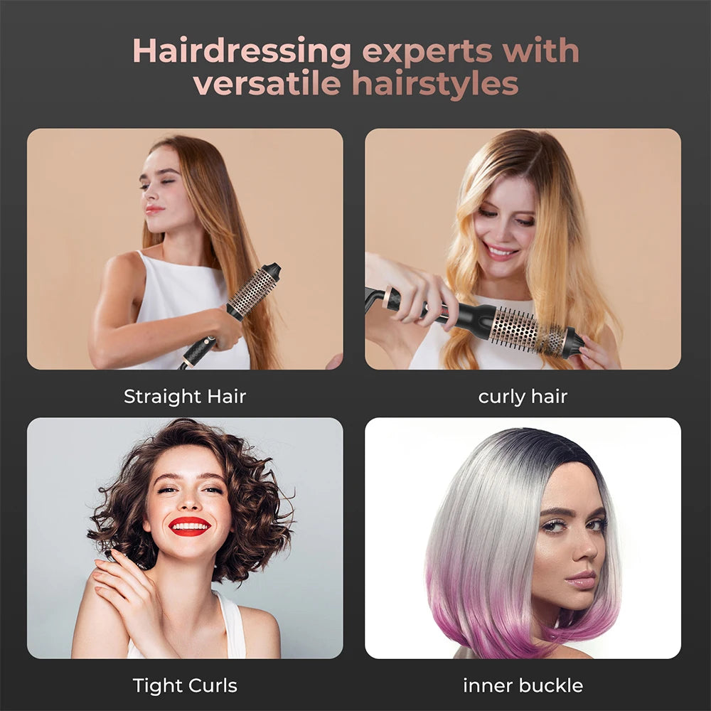 38Mm Heated Hot Hair Brush to Create Natural Curls Hot round Brush 10 Temps Curling Iron Brush for Smoother Thermal Brush