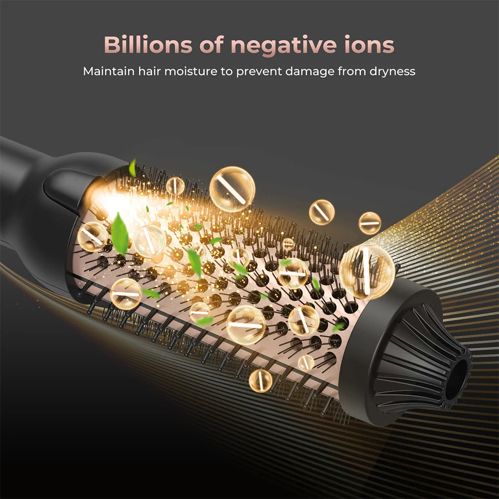 38Mm Heated Hot Hair Brush to Create Natural Curls Hot round Brush 10 Temps Curling Iron Brush for Smoother Thermal Brush